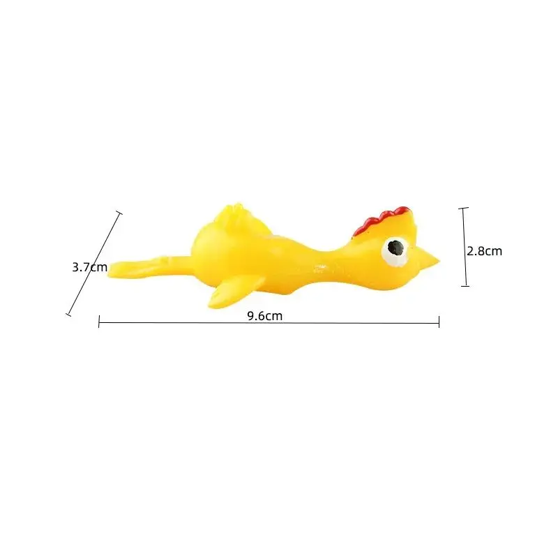 10-30Pcs Slingshot Turkey Chicken Catapulted Ejection Novelty Sport Toy Rubber Prank Cute Flying Finger Game Sticky
