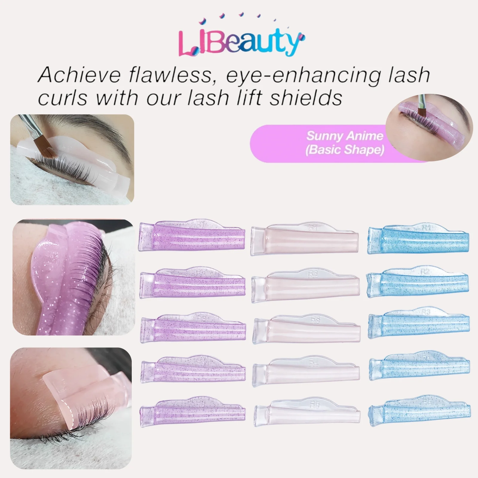 

Libeauty 10Pcs Reusable Eyelash Lifting Kit Silicone Lamination Pad Eyelash Perm Rods 3D Eyelashes Extension Curler Makeup Tool