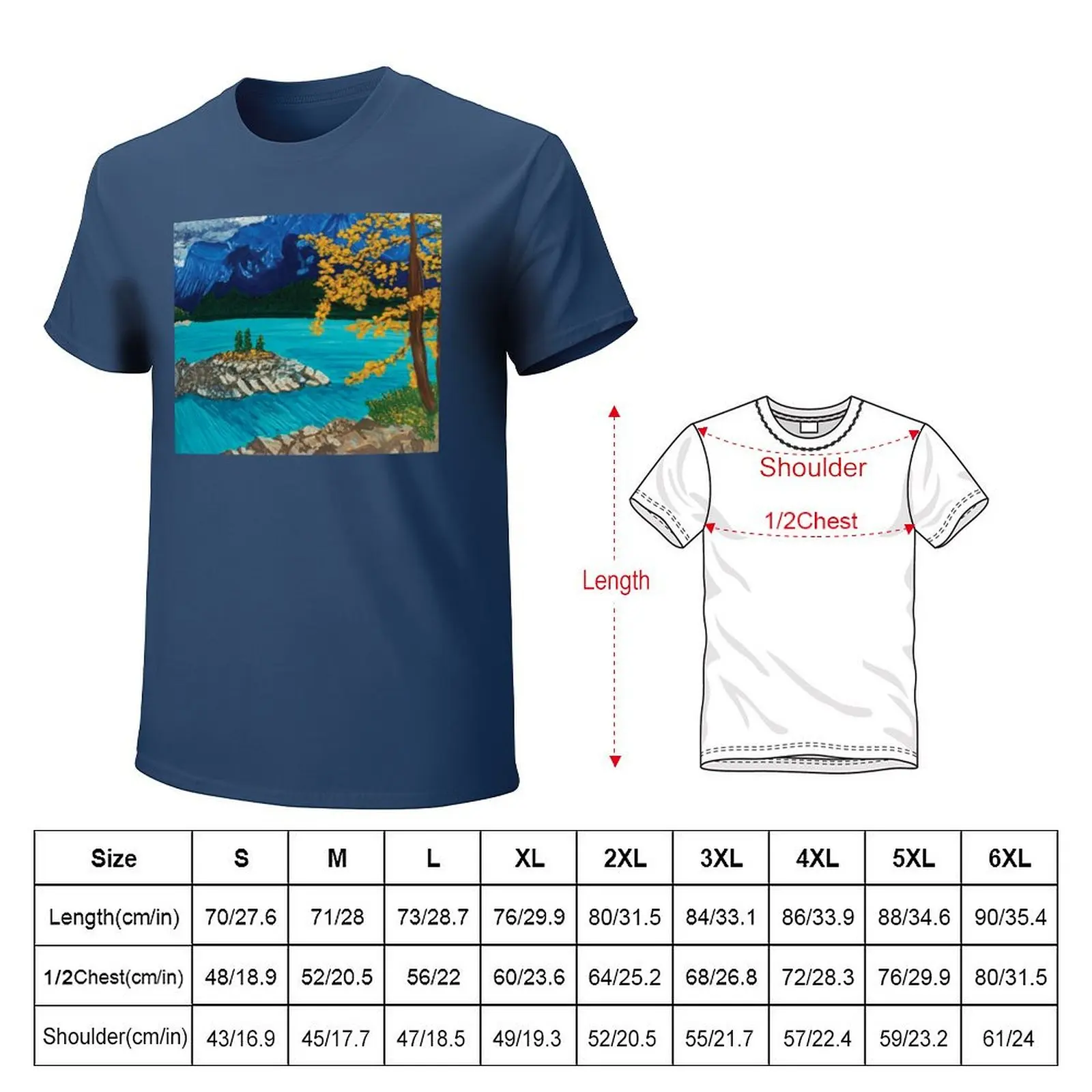 Lake Mountains In Fall T-Shirt anime clothes blanks korean fashion Men's t-shirts