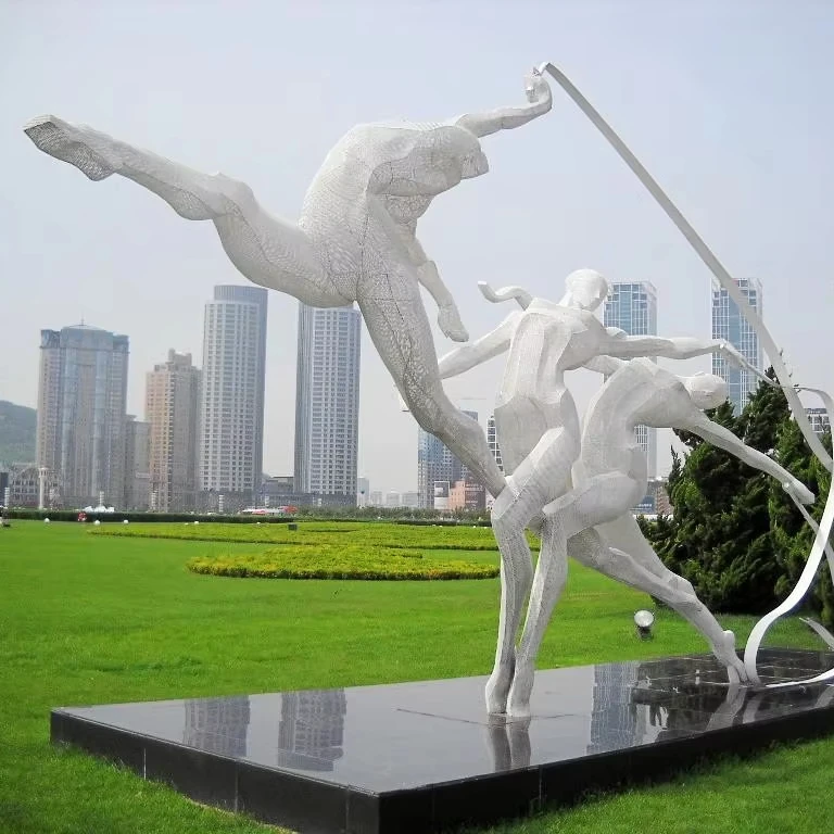 Artigianato in metallo con decorazione quadrata per scultura sportiva in acciaio inossidabile caldo