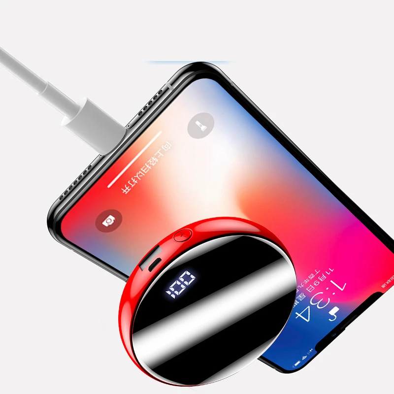 Mini Power Bank 20000mAh USB C Fast Charging Powerbank for iPhone 16 Xiaomi Samsung Mirror Screen Portable Charger Spare Battery