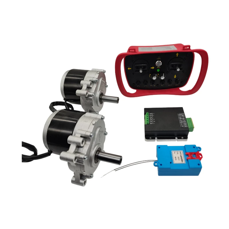 Low-Voltage 24V DC Brushed Motor Kit (250W) Various Speeds (75/105/120/160/180 RPM)  Includes Dual-Channel 30A Motor Controller