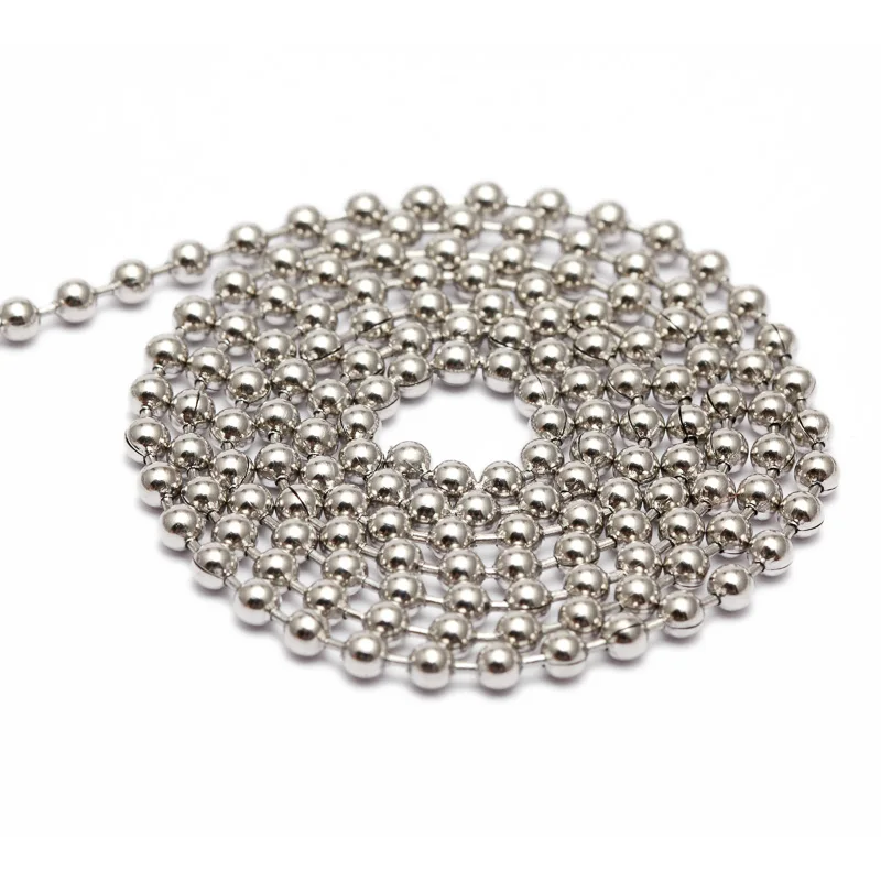 REGELIN 10m/Roll Dia 1.5mm 2mm 2.4mm Beaded Ball Stainless Steel Chain Bulk Jewelry Chains for Necklaces Jewelry Making Supplies