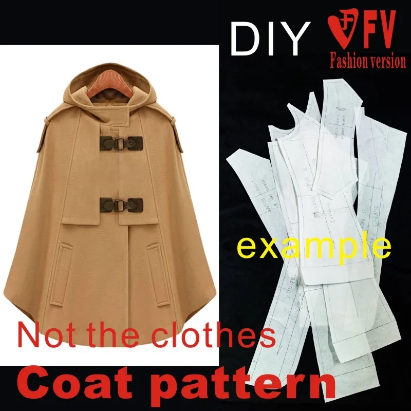 Ladies' hooded coat pattern garment cutting drawing structure pattern BFY-311