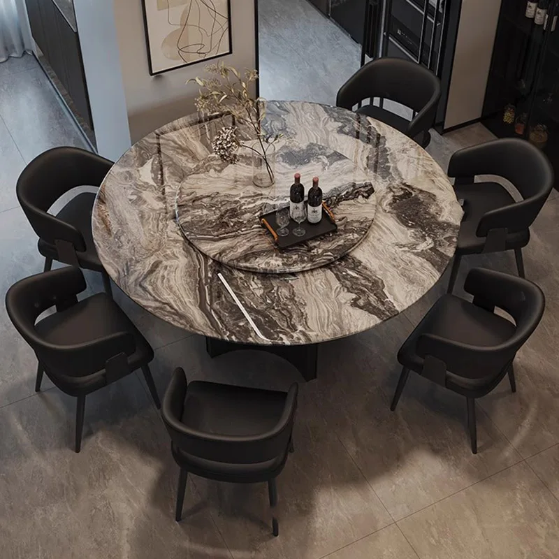 

Modern Luxury Terrace Dining Table Nordic Kitchen Restaurant Round Dining Table Marble Console Mesas De Comedor Home Furniture