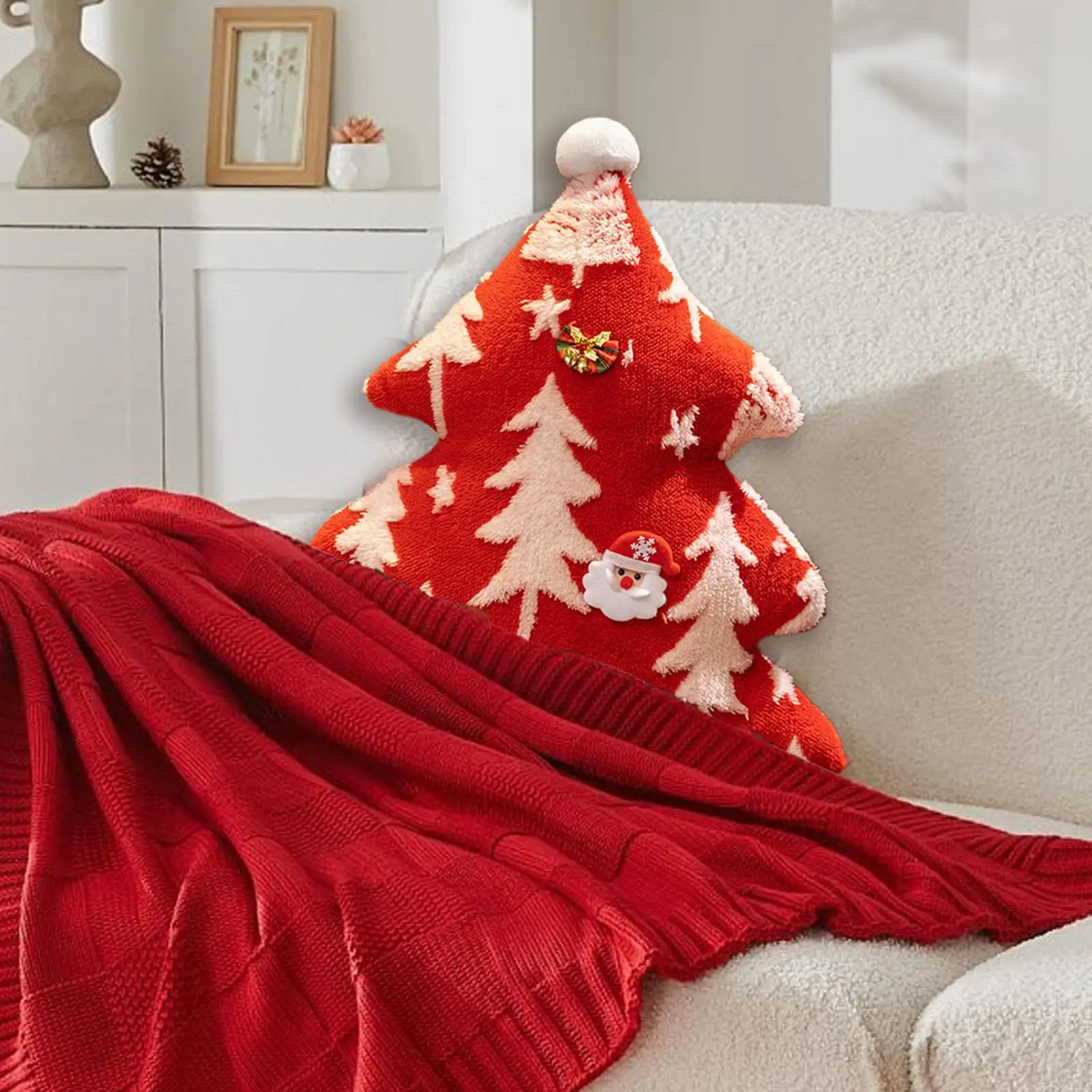 

Christmas Couch Pillows Soft Cute Christmas Tree Throw Pillow Boho Soft Cushion For Indoor Halloween Couch Living Bedroom Home