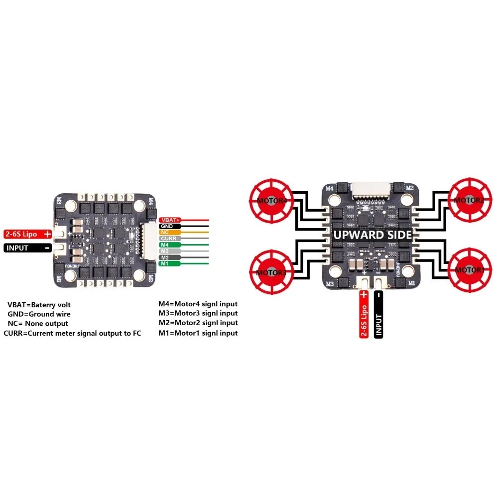 4 in 1 Electronic Speed Controller 2-6S Lipo 40Ax4 FPV Racing Drone Speed Controller With Ammeter No BEC for Quadcopter