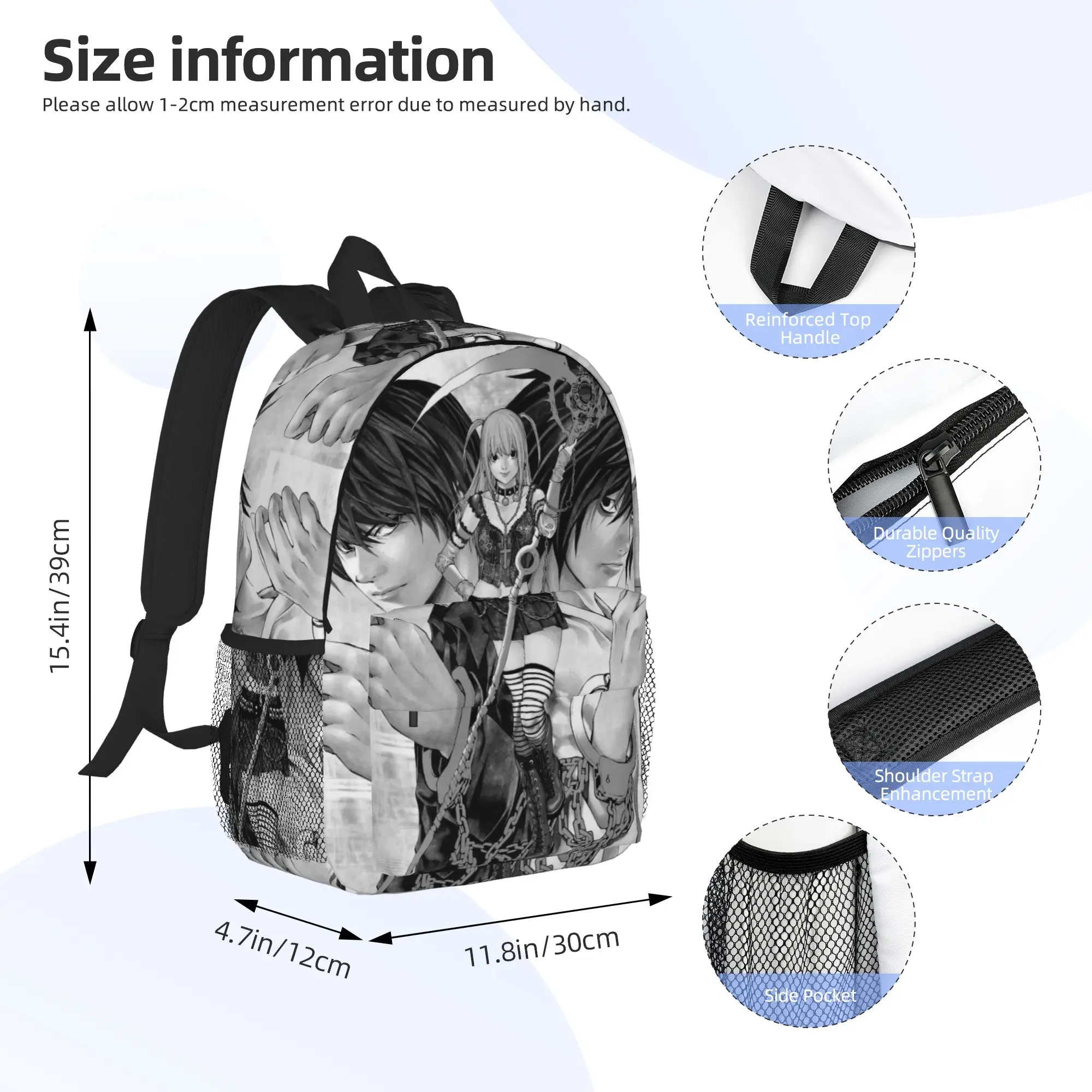 Deaths Notes Ryuk Anime Backpack Hot Sale Daypack Large Capacity Boys Girls BookBag Shoulder Bags for Men Women School Bag
