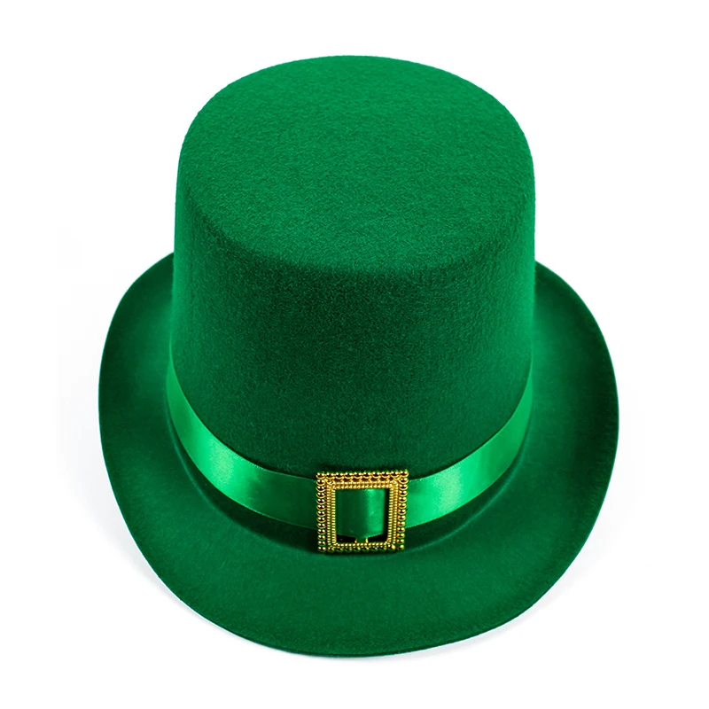 Moda Costume da giorno di San Patrizio Uomini adulti Fantasia Steampunk Retro Cosplay Cappello verde Abiti Accessorio per feste di carnevale di Halloween