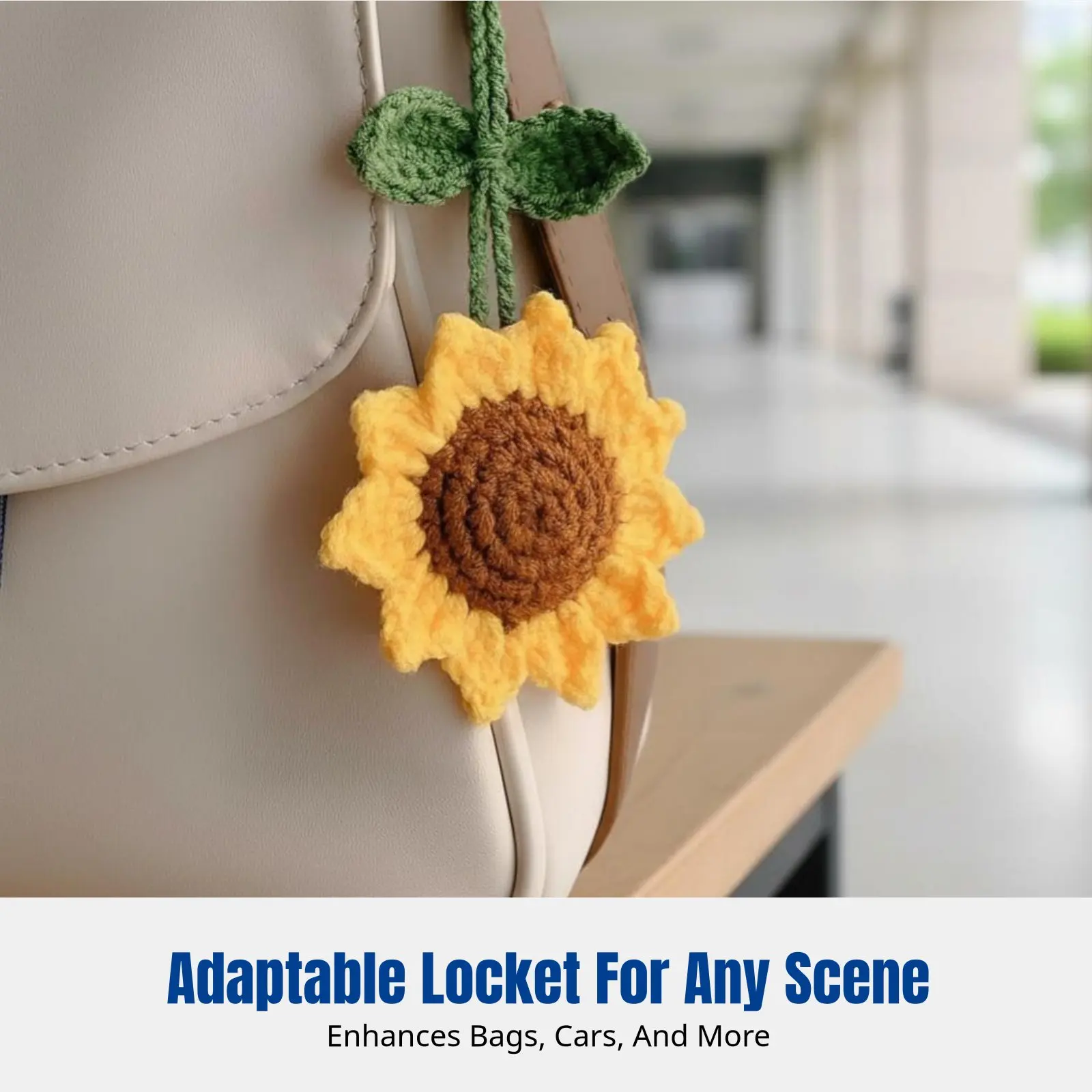 

Handmade Yarn Sunburst Bloom DIY Kit, Crochet Backpack Accessory, Car Hanging Decoration, Gift for Friends, Unfinished Craft