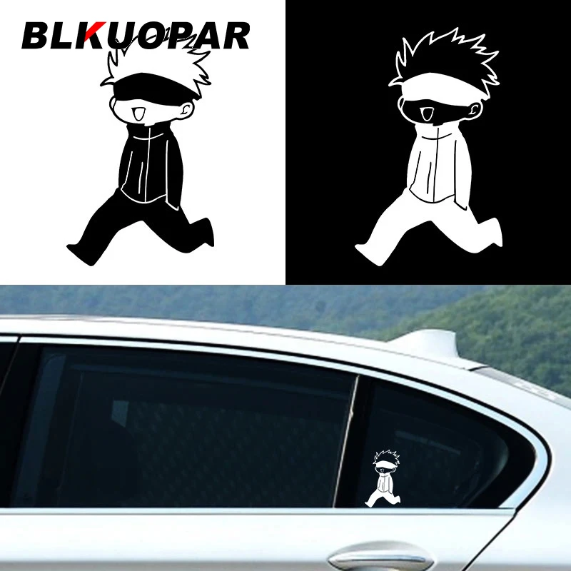 BLKUOPAR Jujutsu Kaisen Gojo Satoru Anime Silhouette Auto Aufkleber Persönlichkeit Kreative Aufkleber Laptop Stoßfänger Windschutzscheibe Auto Label