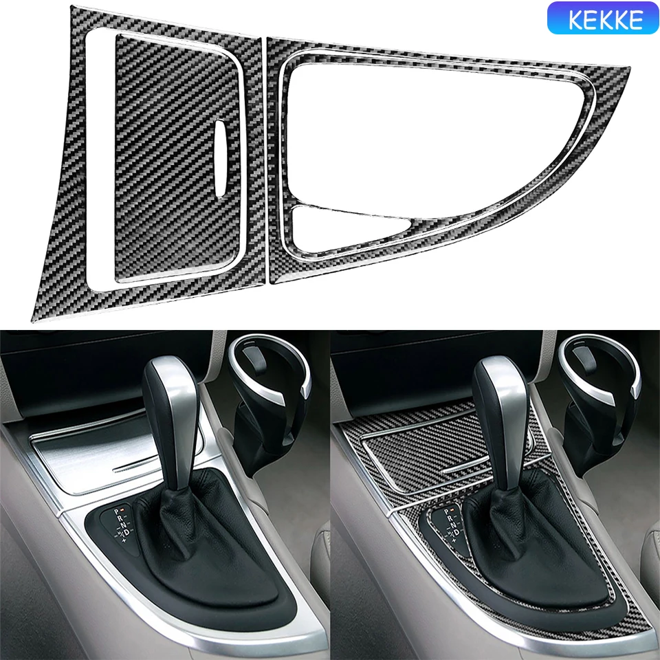 

Carbon Fiber Automatic Gear Shift Storage Box Panel Frame Cover Interior Sticker For BMW 1 Series E81 E82 E87 E88 2008-2013