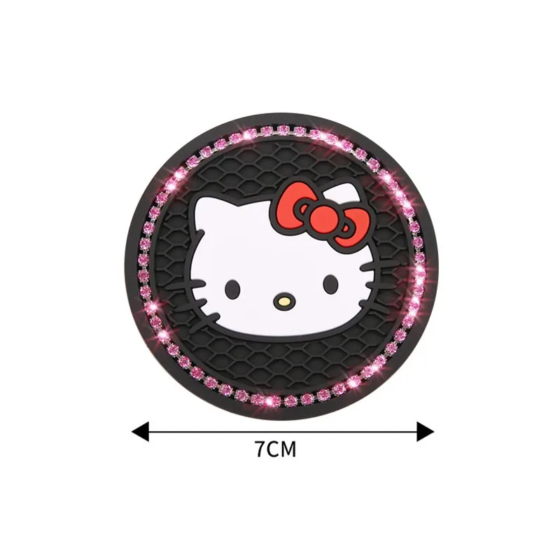 2pcs Sanrio Hello Kitty Car cup Coasters Cartoon car inner Decoration Anti Slip Mat silicone Car Cup pad Gifts for girl friend