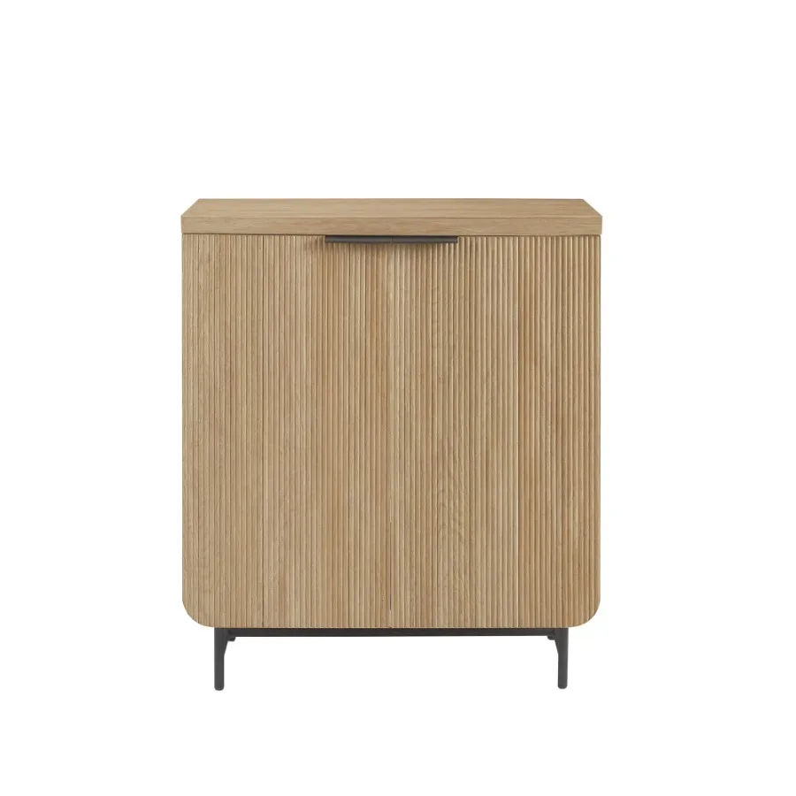 

Modern Scandi Fluted-Door Storage Console Coastal Oak