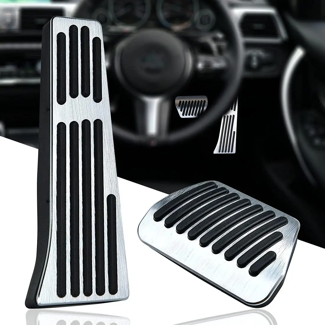 Car No Drilling Aluminum Pedal Pads For BMW 1 2 3 4 Series X1 X3 X5 X6 F10 F20 F30 F32 F25 Accelerator Gas Brake Pedals