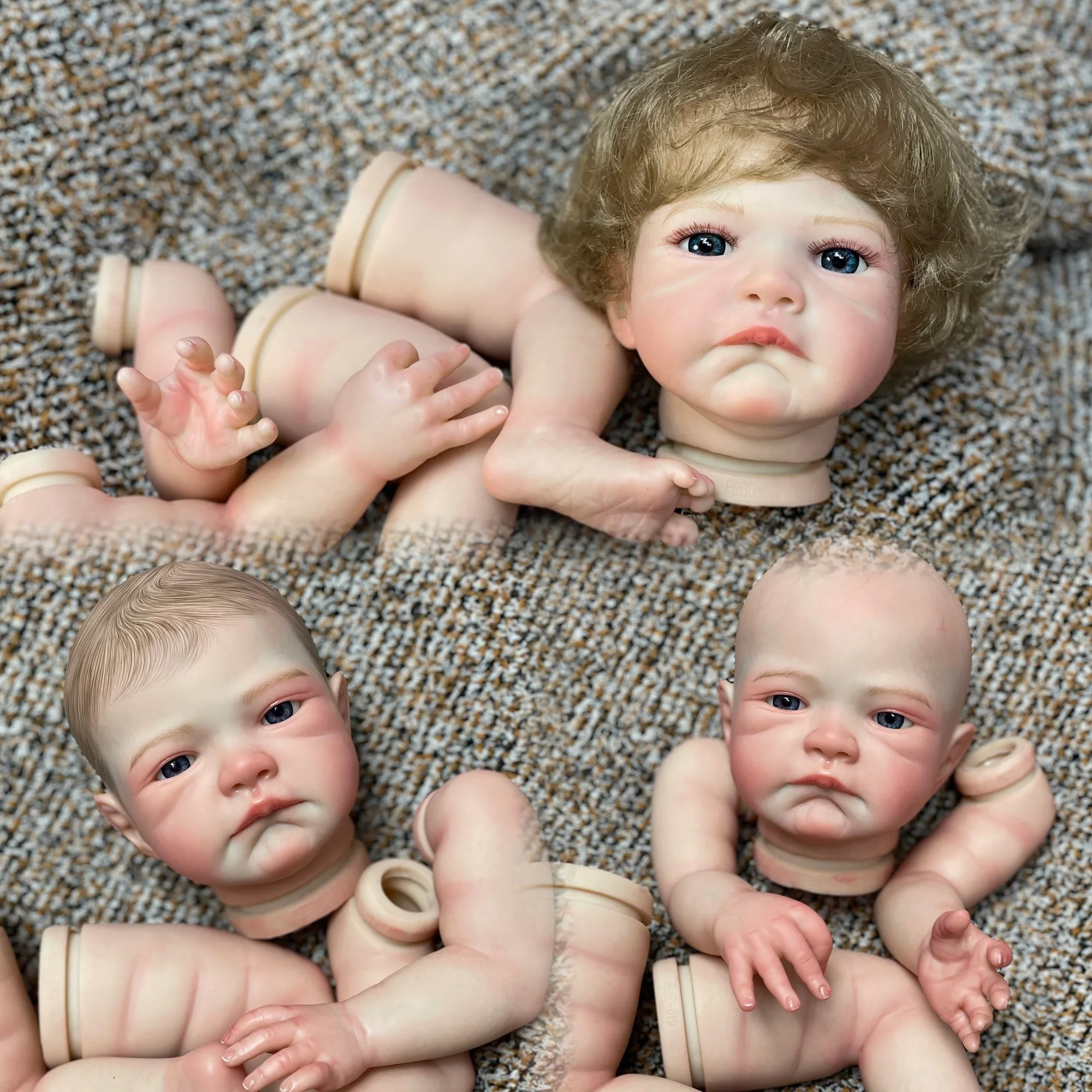 18-20Inch Painted Skin August Reborn Doll Kits Handmade DIY Kit Parts Lifelike Real Bebe Reborn Doll For Family's Gift