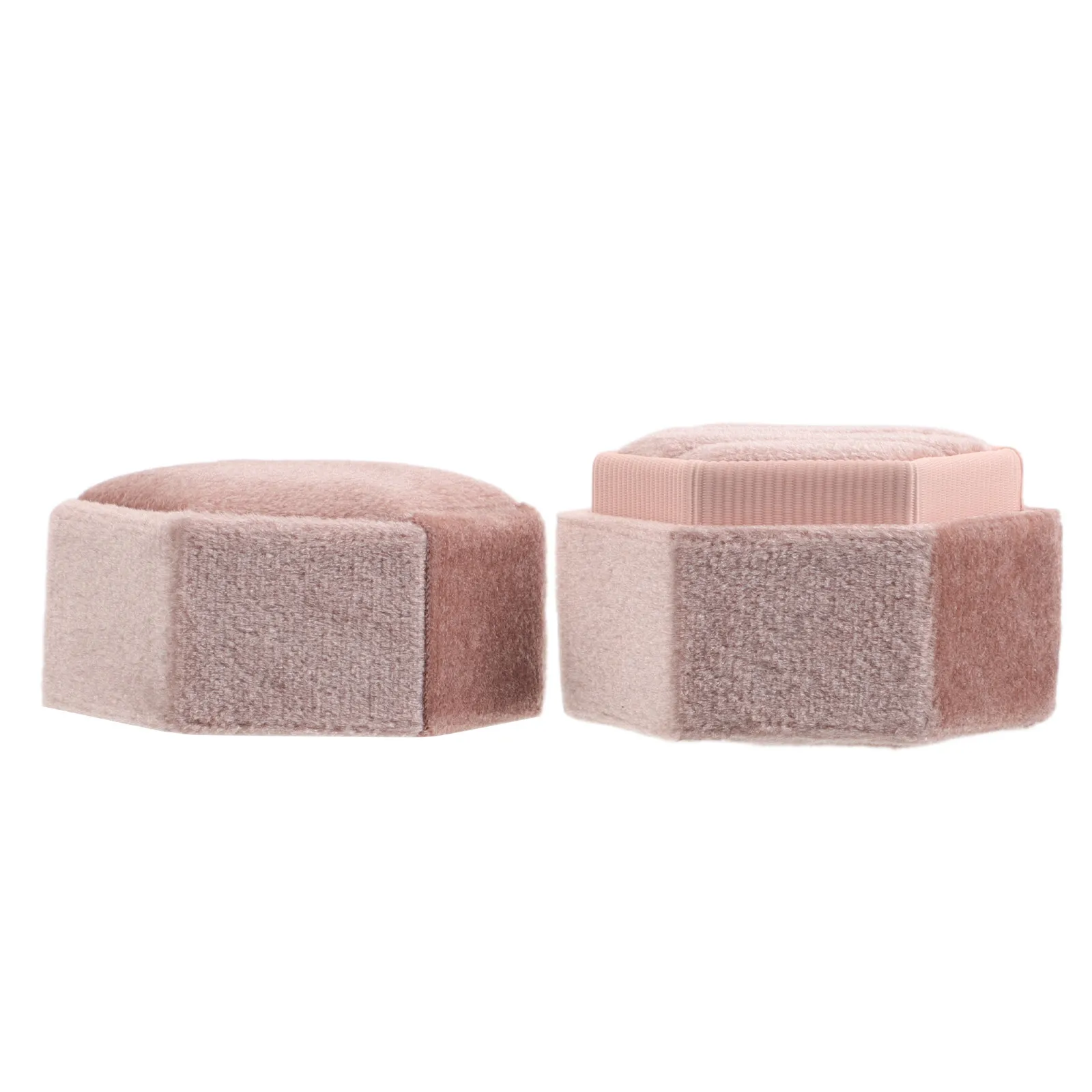 

Lint Hexagon Ring Box Elegant Organizer Three Slots for Wedding Proposal Engagement Rings Portable Display Case Jewelry Storage