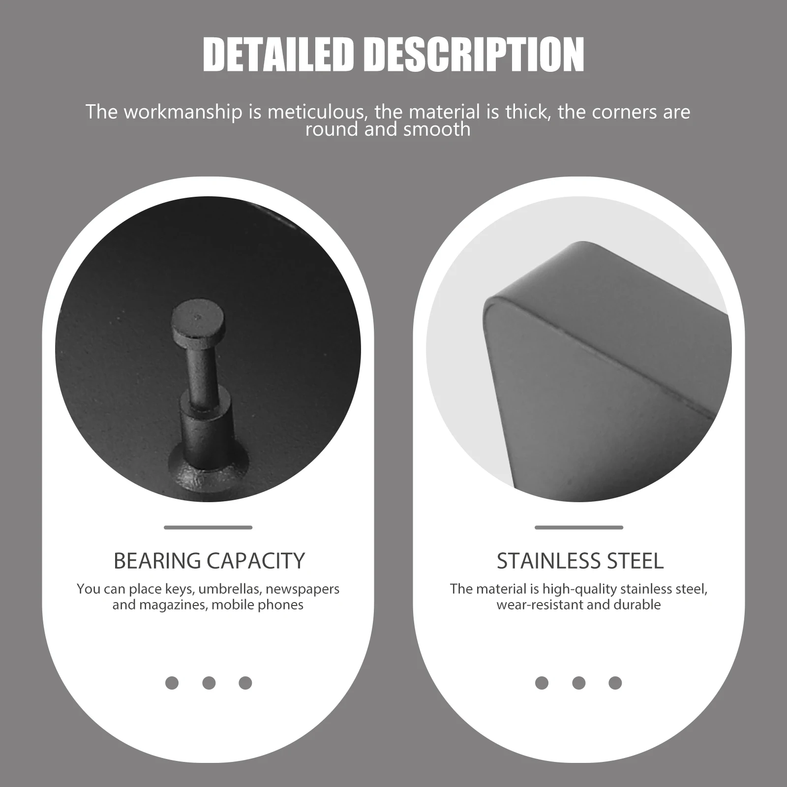 

Wall Mounted Hook Storage No Drill Easy Install Premium Material Umbrella Holder Key Rack for Door Back Cabinet Side