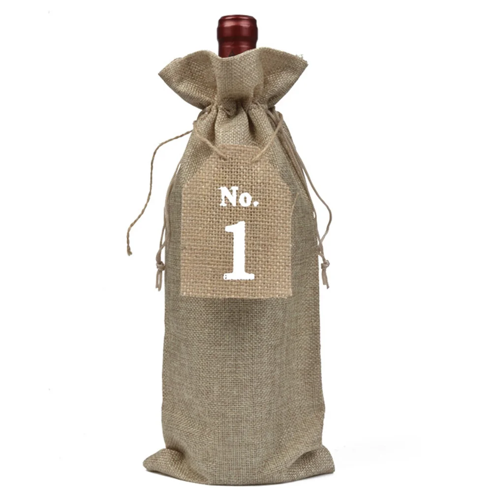

20pcs Wine Bottle Bag Red Wine Tasting Bag Burlap Drawstring Closure Gift Packaging For Party Wedding Christmas Decoration With