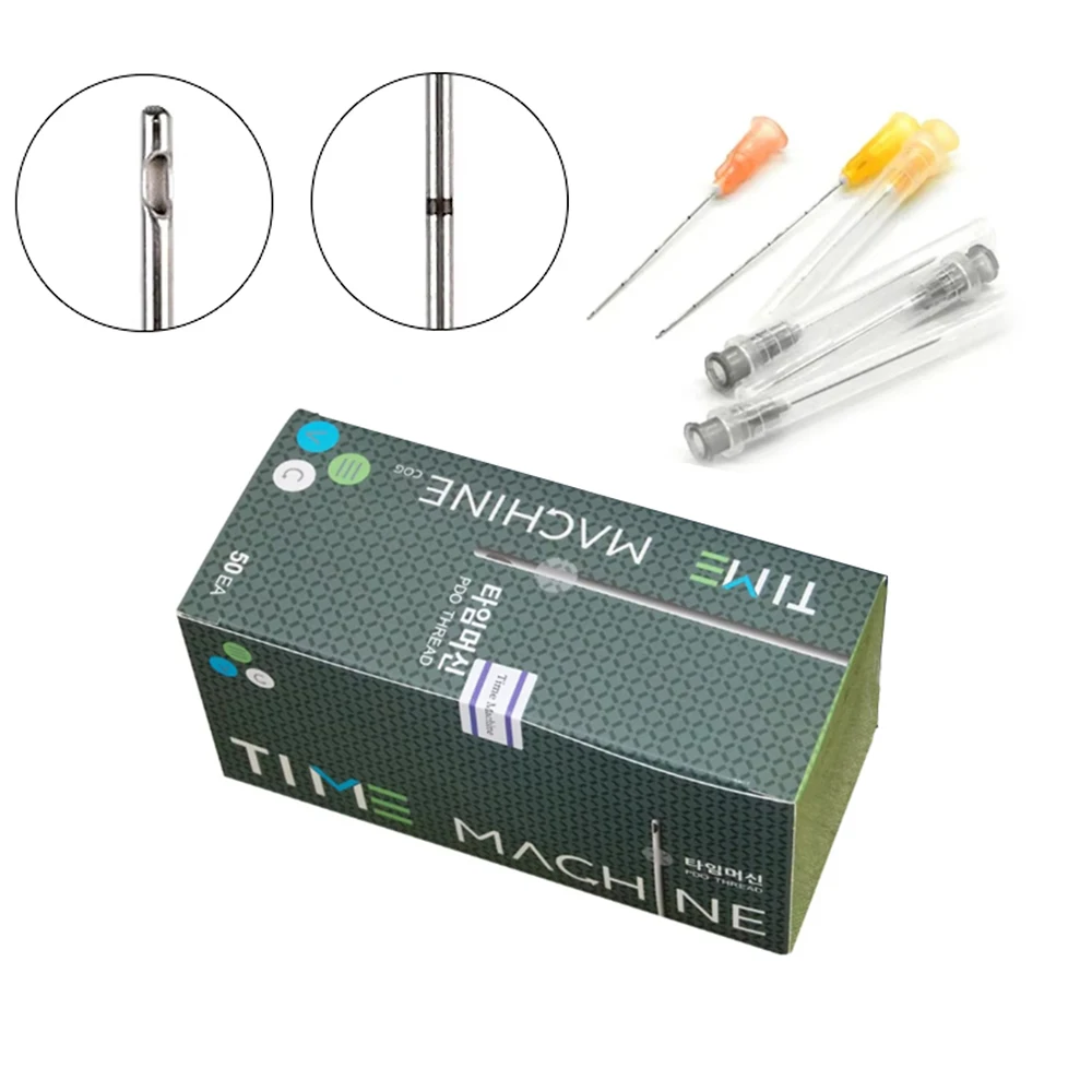 50pcs Disposable Blunt Tip Cannula Needles Set for Filler Injection Multiple Sizes 18G-30G Uric Acid Facial Filling Needle Box