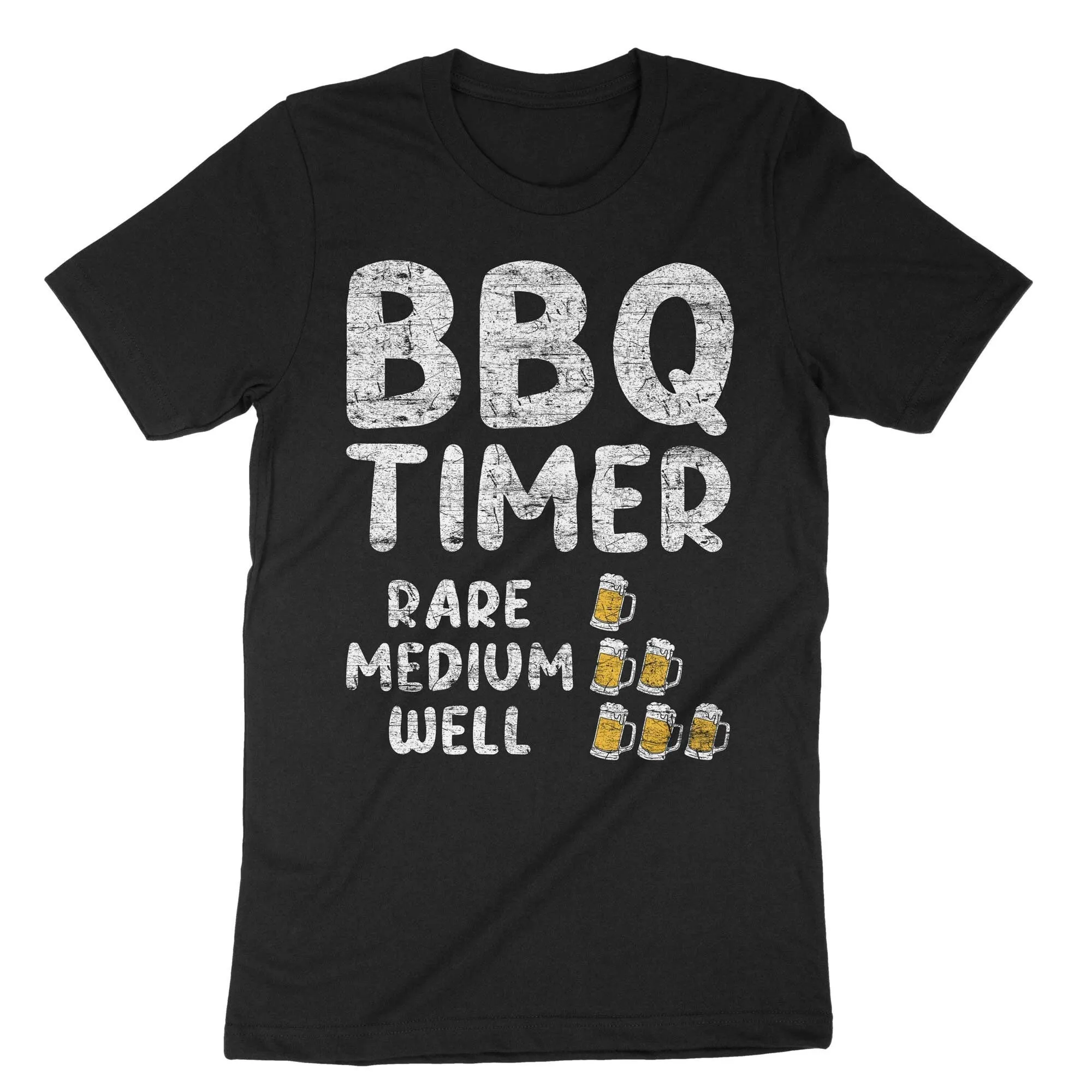 BBQ Timer Grilling With Beer T Shirt for Dad Grillmaster Carnivore Smoking MeaT