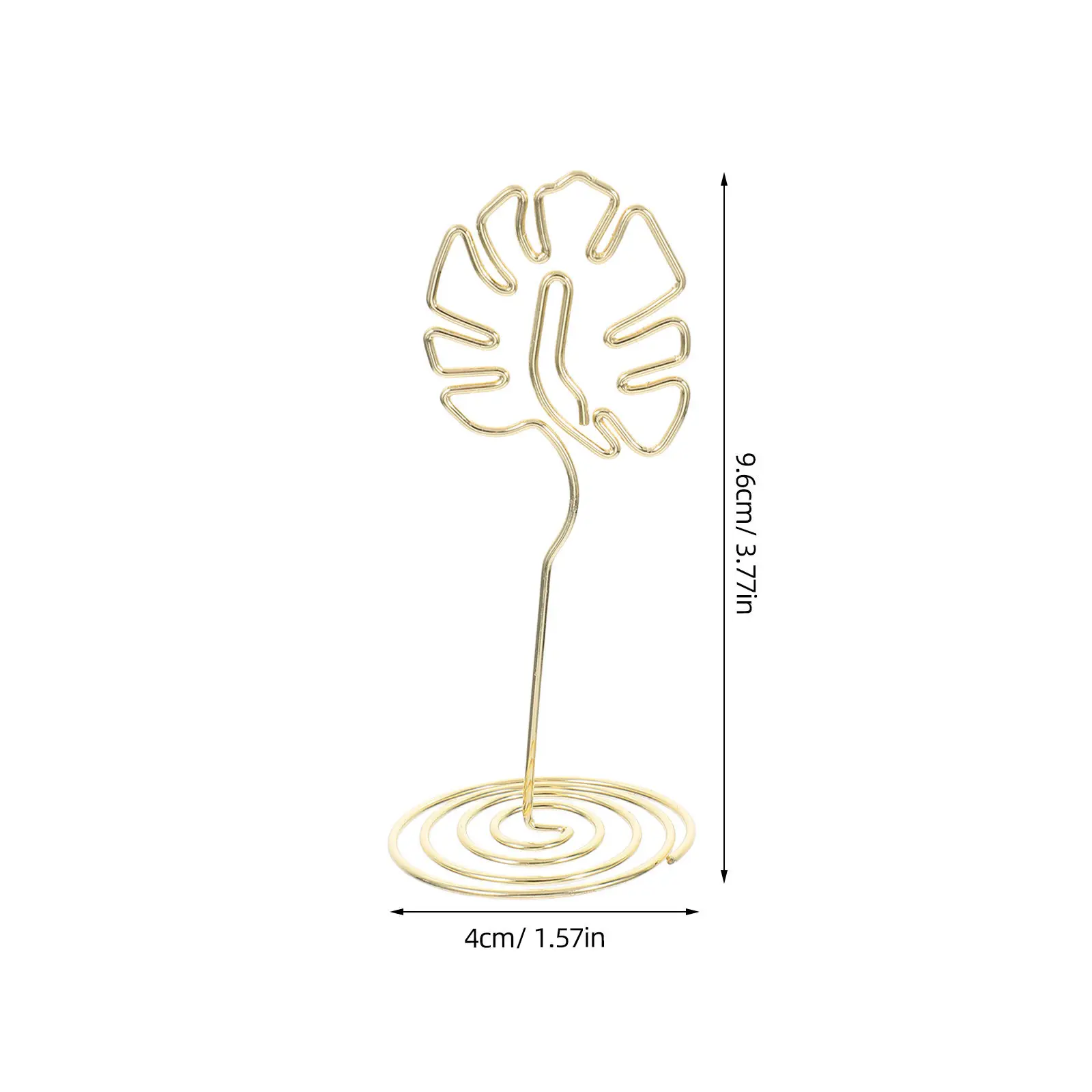 8Pcs Card Holders Metal Electroplated Monstera Table Number Holders Wedding Party Memo Clips Desktop Decorations