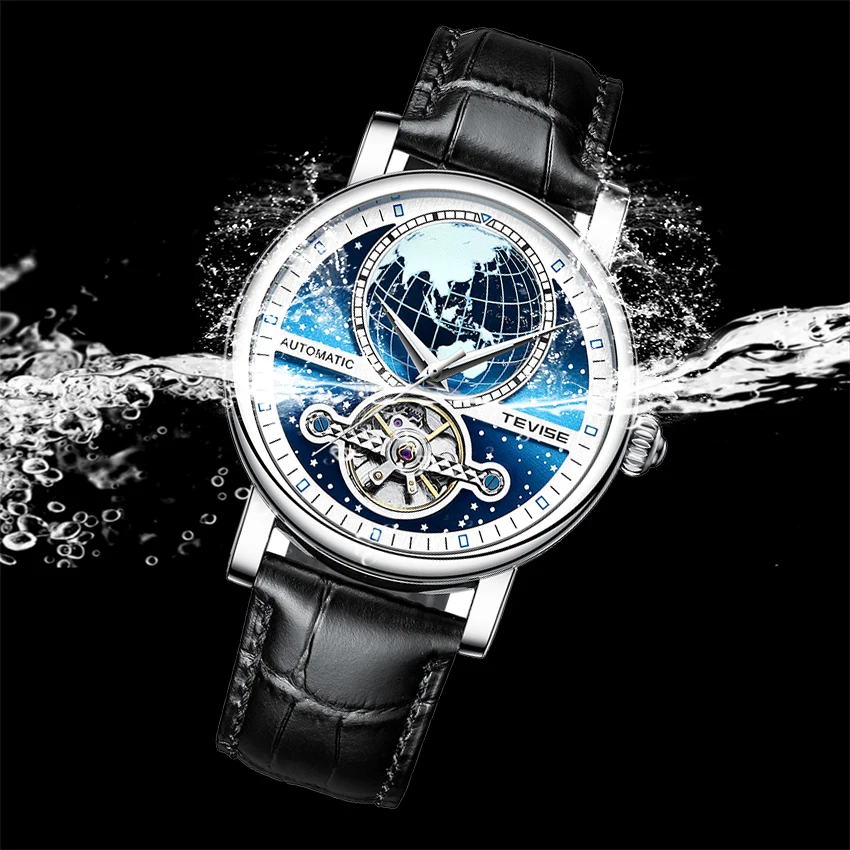 Free Dropshipping Men Watches Automatic Mechanical Watch Hollow Luminous Skeleton Tourbillon Watches for Men Automatic Relogio