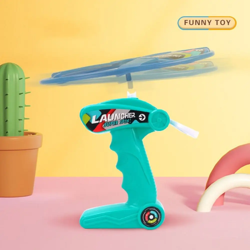 Launcher Spinner Pull Flying Ripcord Rotating Atmosphere Prop Ripcord Sky Spin Toys Cartoon Educational Dragonfly Toy Kids