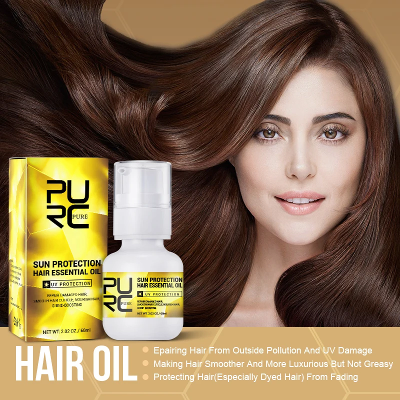 PURC Smoothing Hair Oil Straightening Repair Damaged UV Protection Anti Itch Moisturizing Shiny Straightening Hair Care Products