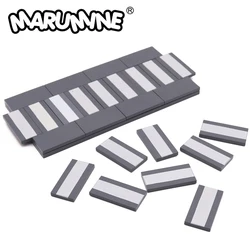 Marumine 50PCS Road Crosswalk MOC Blocks City Street View Accessories 87079 Compatible Town Traffic Zebra Building Brick Parts