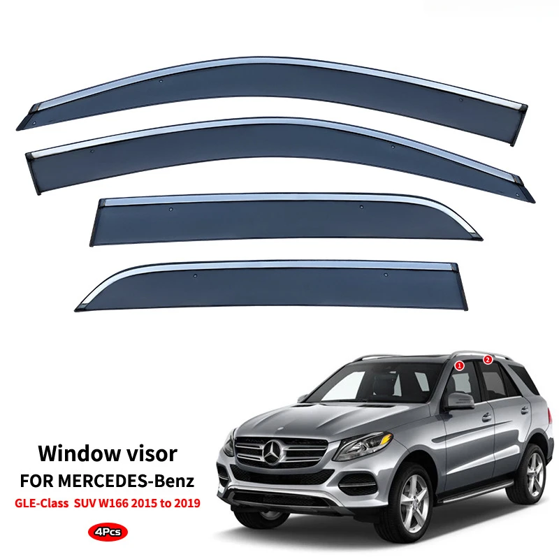 Fit For Benz GLE 250 320 350 400 450 W166 W167 C292 C167 Window visor  Awnings Shelters Vent Shades Sun Rain Wind Deflector