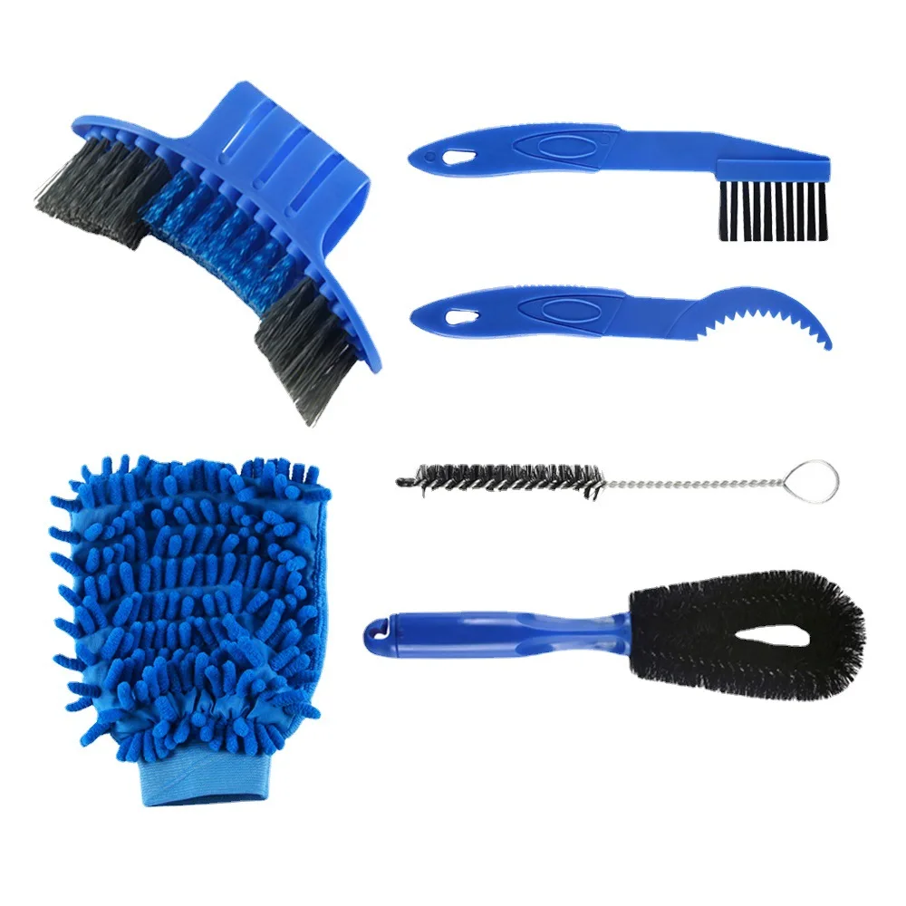 1PCS Mountain Bike Cleaning Set, Tire Brush, Corner Brush, Gloves, Wheel Disc, Sickle Hook, Maintenance Brush, Chain Washer