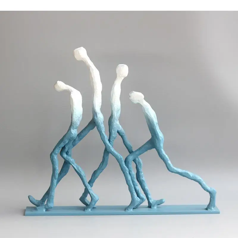 Blue and White Walker Character Abstract Crafts Statue Modern Home Decor Figures Metal Sculpture Desk Decoration Ornaments