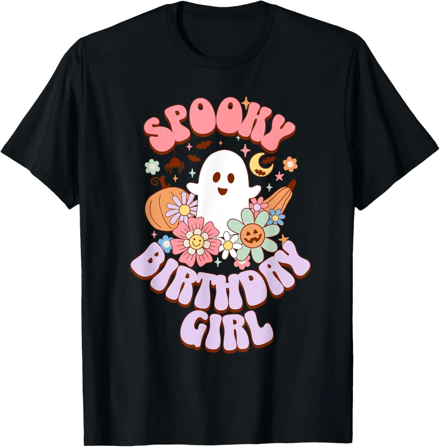 Halloween Birthday Girl Spooky Ghost October Party Autumn T-Shirt