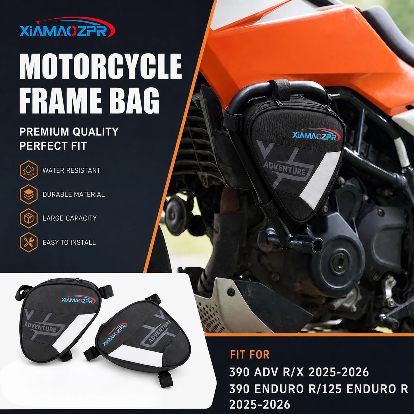 For 390 ADV R 2025 390 ADV X 2026 125 390 ENDURO R Motorcycle Bumper Frame Crash Bars Repair Side Tool Waterproof Placement Bag