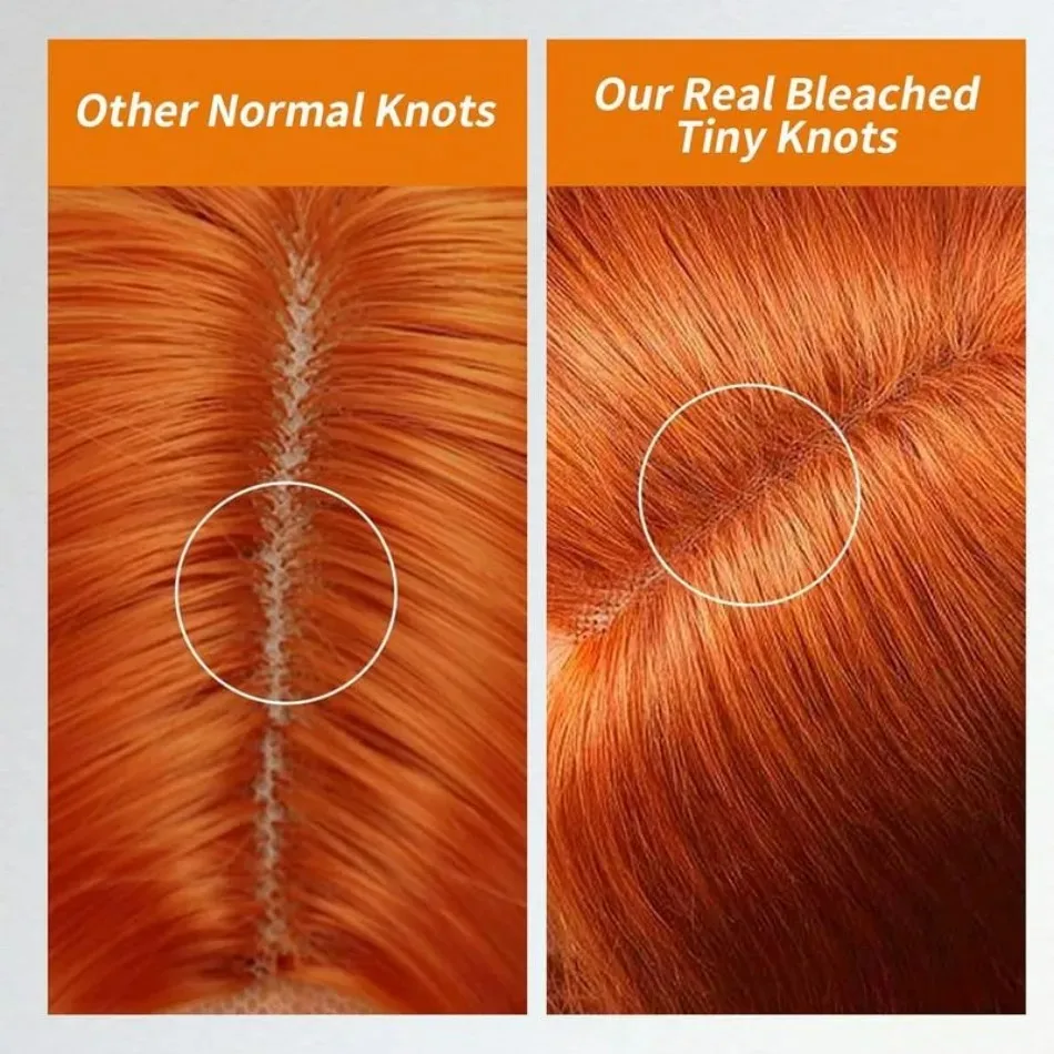 Ginger Human Hair Wigs Deep Wave Frontal Wig 13X6 Human Hair 250 Density 30 Inch #350 Colored 13X4 Lace Front Wig Brazilian Wigs For Women image 7