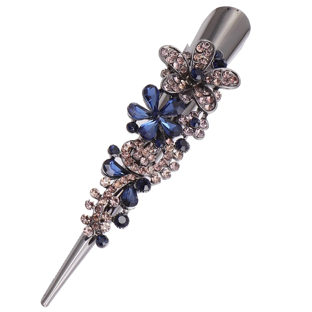 

1Pc Clip Rhinestone Studded Hairpin Hair Clip Bobby Pin Hair Styling Barrette Headwear Hair Accessory (Dark Blue)