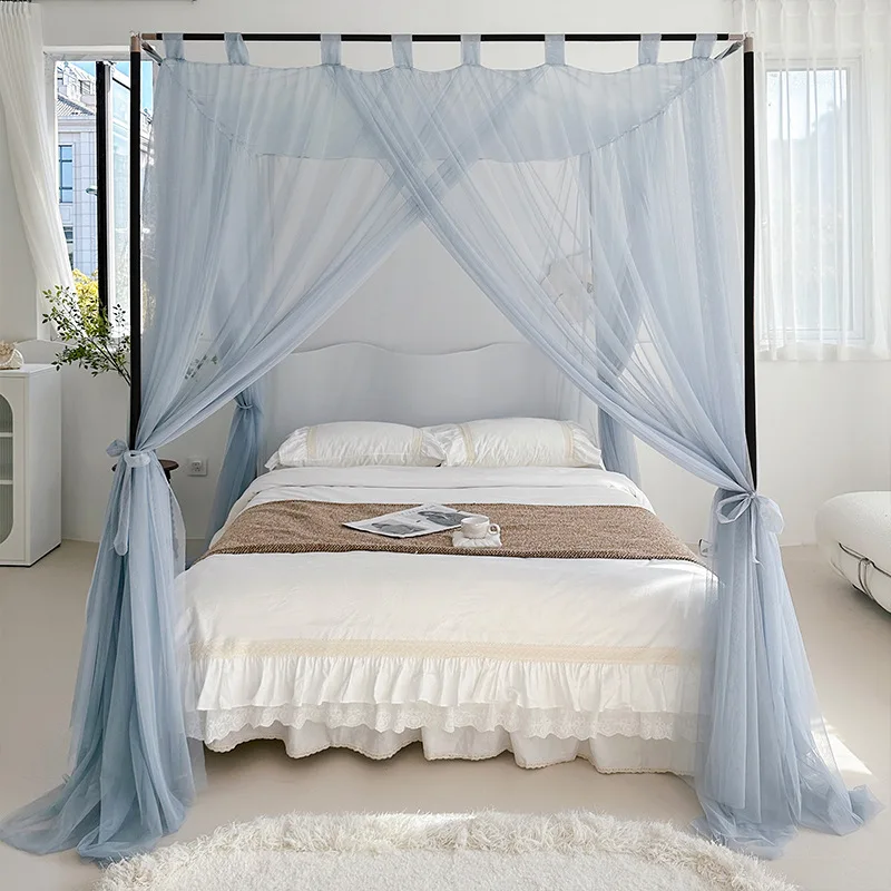 French Simple Palace Mosquito Net Without Frame Elegant Three-door Bed Curtain Plain Color Home Bedding Room Decor