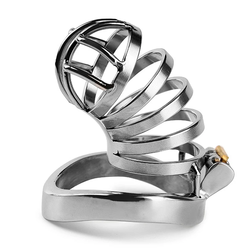 Runyu Stainless Steel Metal Urethra Chastity Lock Penis Bondage Adult Men'S Chastity Cage Cock Restriction SM Abstainer Sextoys