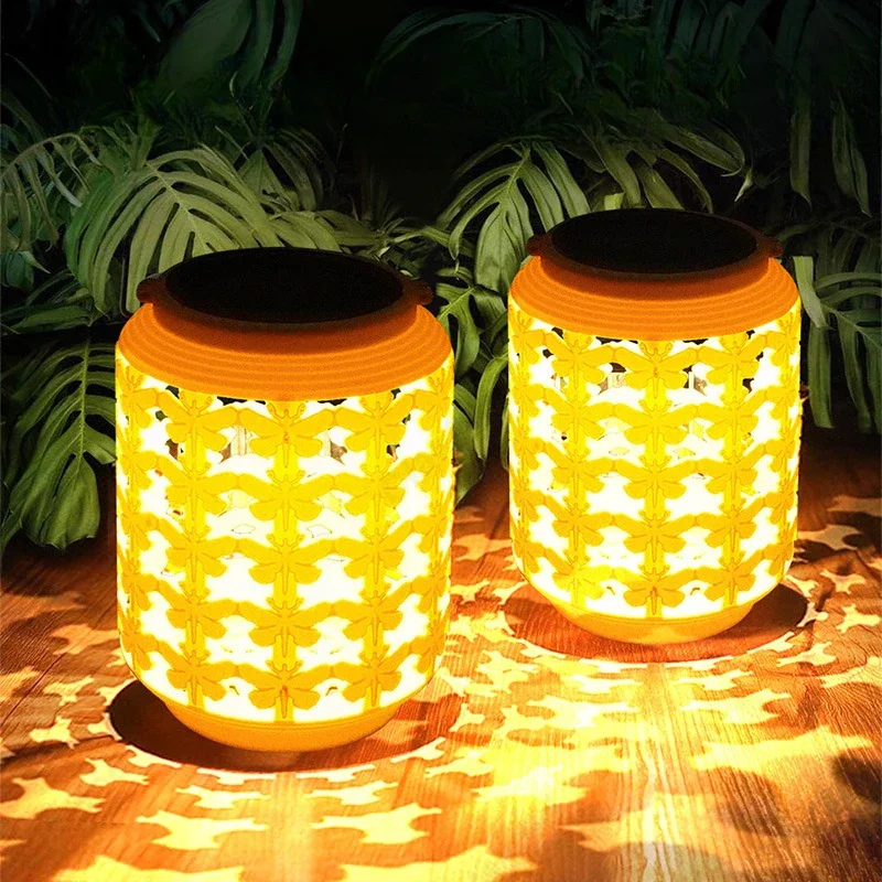 New LED Solar Lantern Outdoor Waterproof Courtyard Garden Balcony Decorative Atmosphere Lighting Fixtures