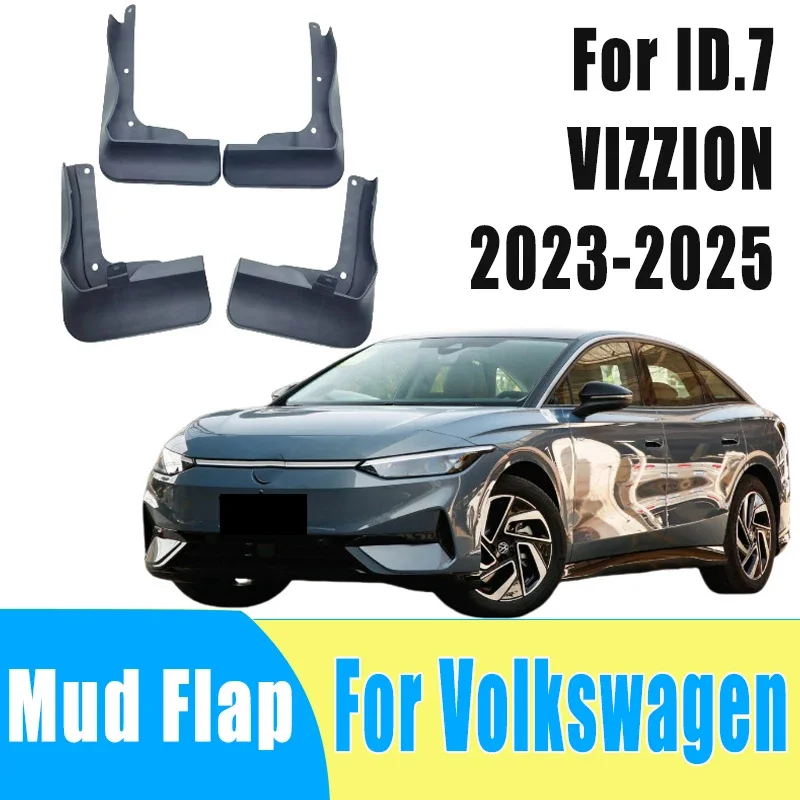 

4pcs Waterproof Mud Flaps for ID.7 VIZZION 2023-2025 Anti-Splash Mudguard Fender Trim Car Accessories