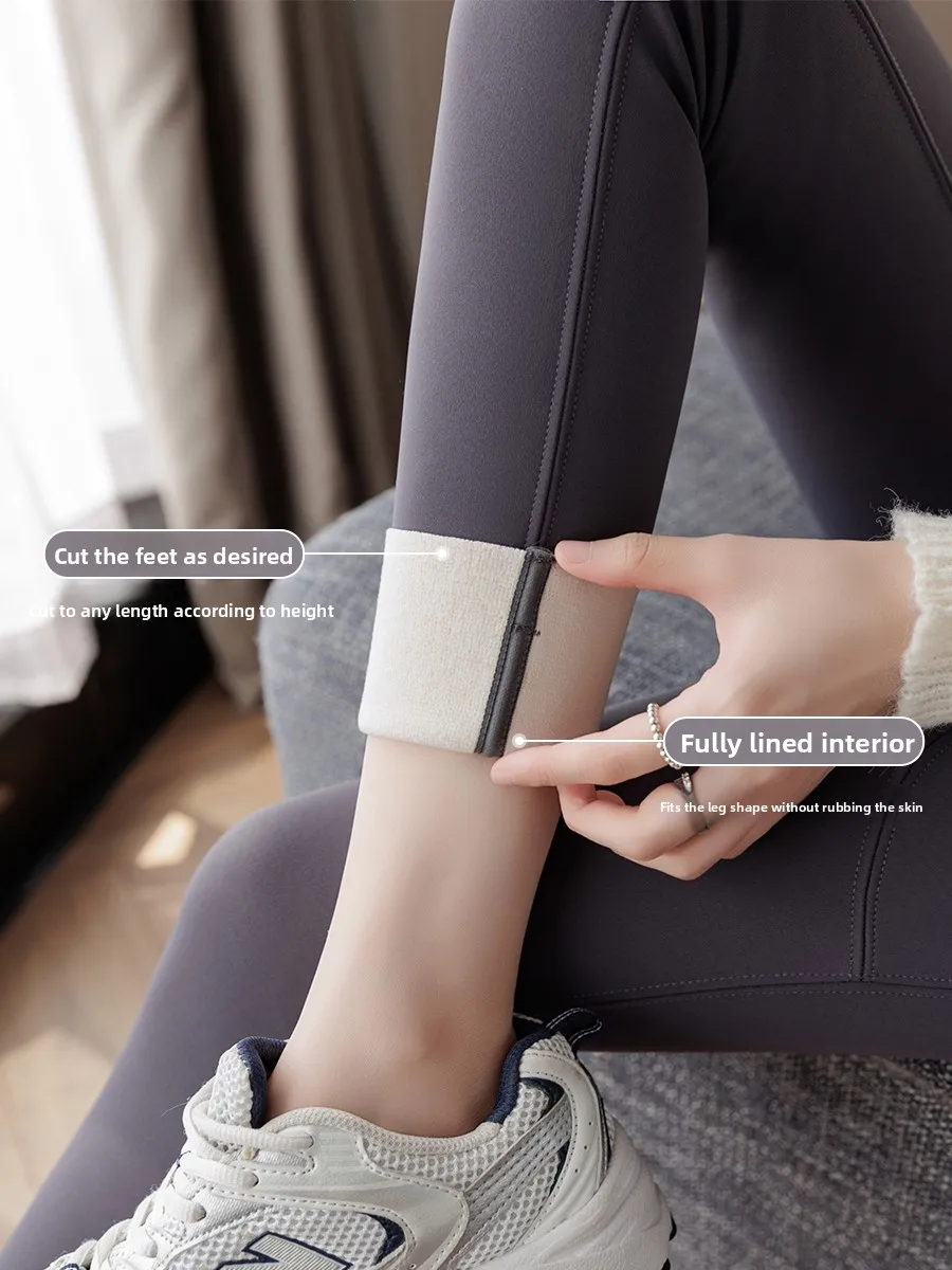 Pantalon de Yoga taille haute doublé en peau d'arche pour femme, chaud, contrôle du ventre, levage des fesses, Design, grande taille, automne hiver