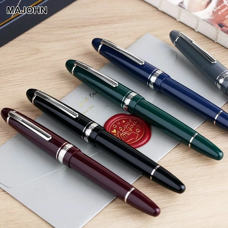 

Majohn P136 Metal Copper Piston Fountain Pen 20 Ink Windows EF/F Resin Ink Writing Gift Pen Stationery Office School Supplies