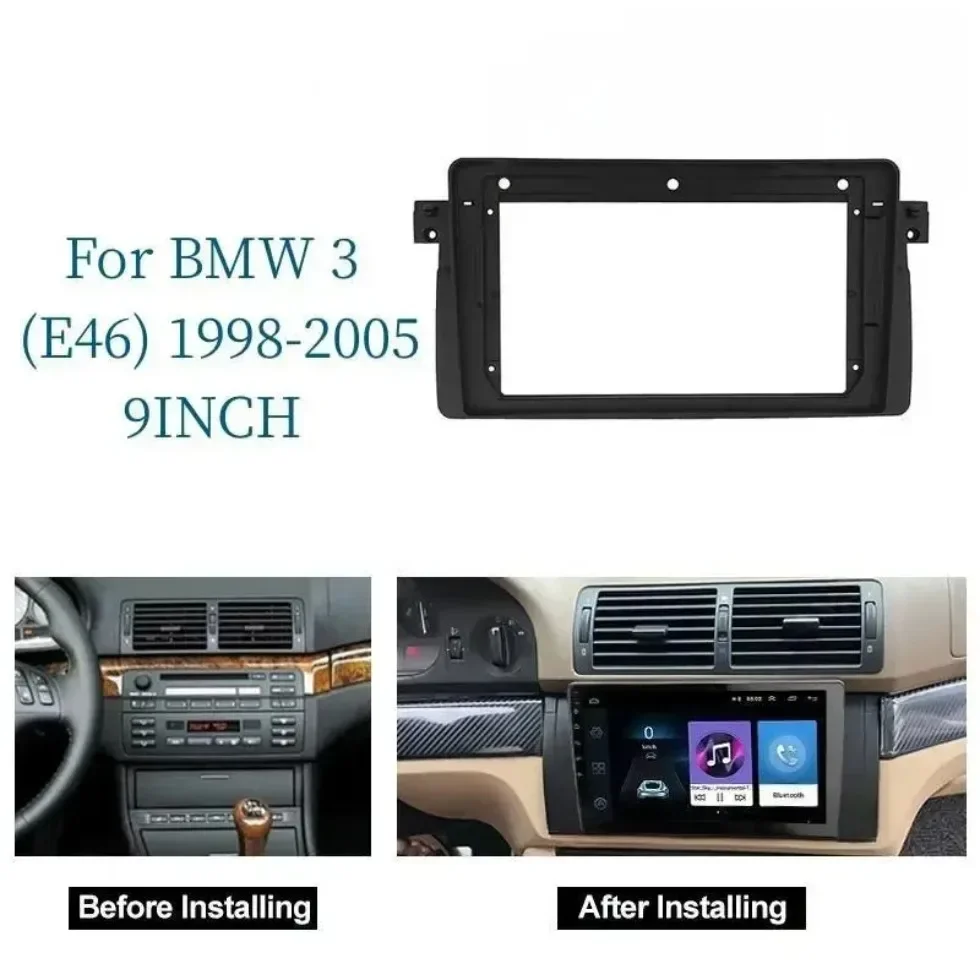 

For BMW E46 1999-2005 9 inch Car Audio Radio Big Screen 2DIN Fascia Frame Adapter CD/DVD Player Dash Fitting Panel Frame Kit