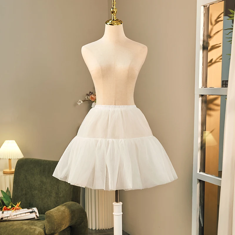 White Tulle Skirt Woman Fluffy Petticoat Lolita Short Puffed Petticoat Luxury Women\'s Tulle Mini Skirt Crinolinas For Girls