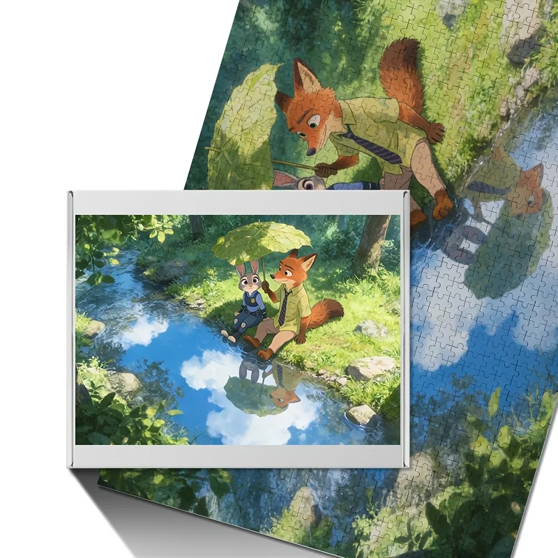 1000 stuks Disney Zootopia Judy & Nick Wilde Posterpuzzel - & Matching Challenge voor volwassenen, / Familiebord, Zootopia-themakamer De