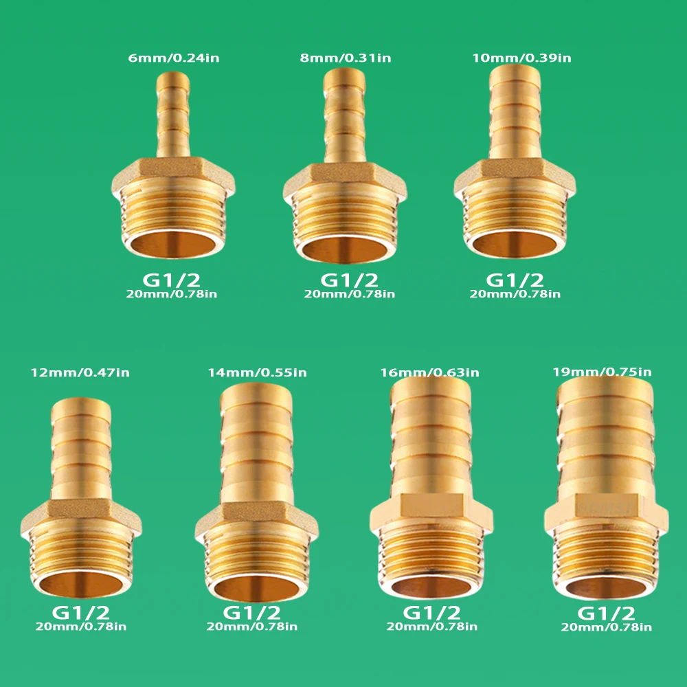4Pcs Brass Pipe Fit…