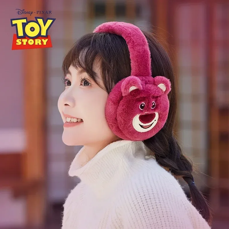 Disney Lotso Mittens Ear Warmer Winter Anime Earmuffs Outdoor Protection Cap Girls Hats Bucket Hat Anti-freezing Ear Muffs Gifts