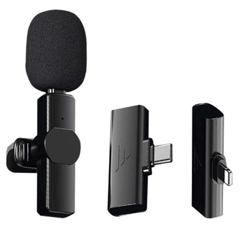 Wireless Lavalier Microphone Super Battery Life Microphone Suitable For Iphone Ipad Android Live Recording Interview B