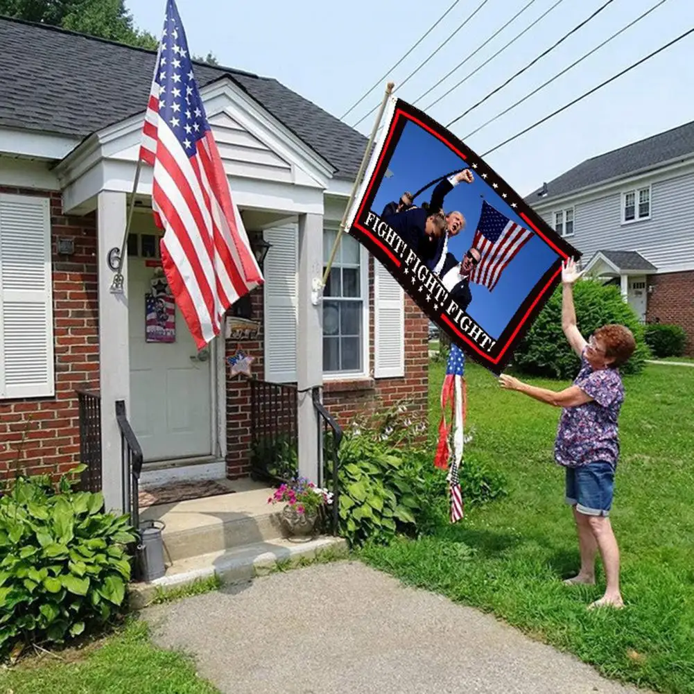 Weather-resistant Trump Flag Trump 2024 Patriotic Garden Flag Outdoor Tapestry Set Double-sided for America for Supporters